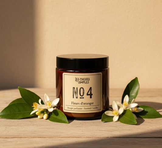 Petite bougie parfumée à la cire de soja -Nr4 (fleur d'oranger)