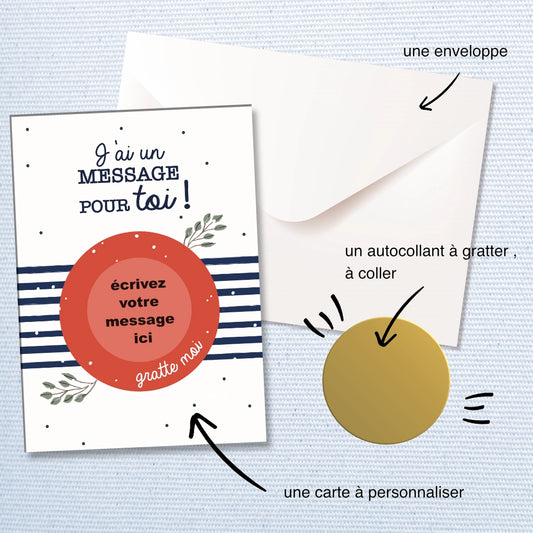 Carte à gratter personnalisable ( En supplément )