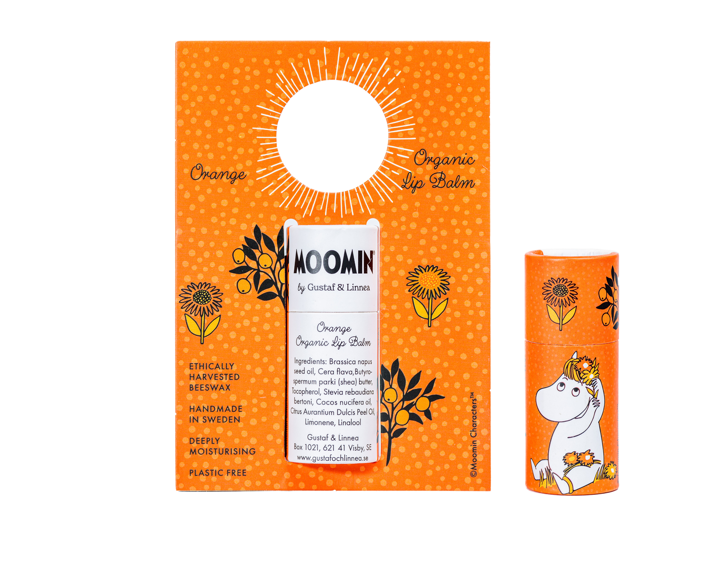 Baume à lèvres au goût d'orange Moomin - Gustaf och Linnea / Naturel
