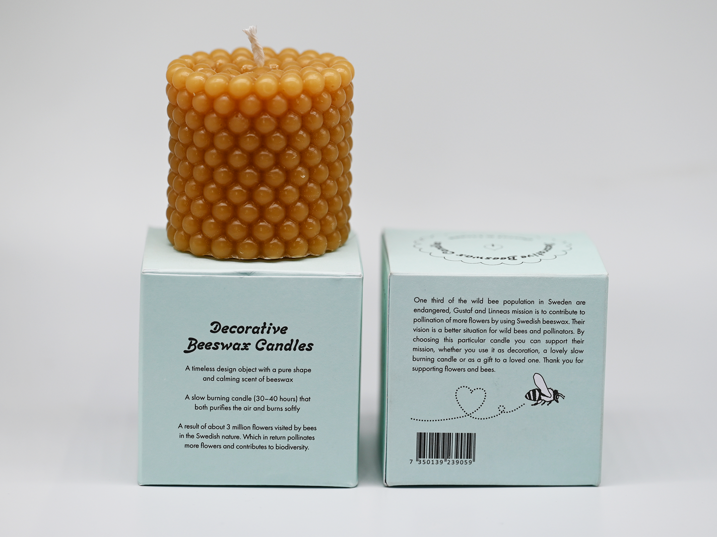 Bougie en cire d'abeille "Pollen"
