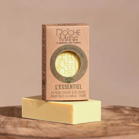 Savon Solide Artisanal Bio L'Essentiel À l'Huile de lin Français Bio