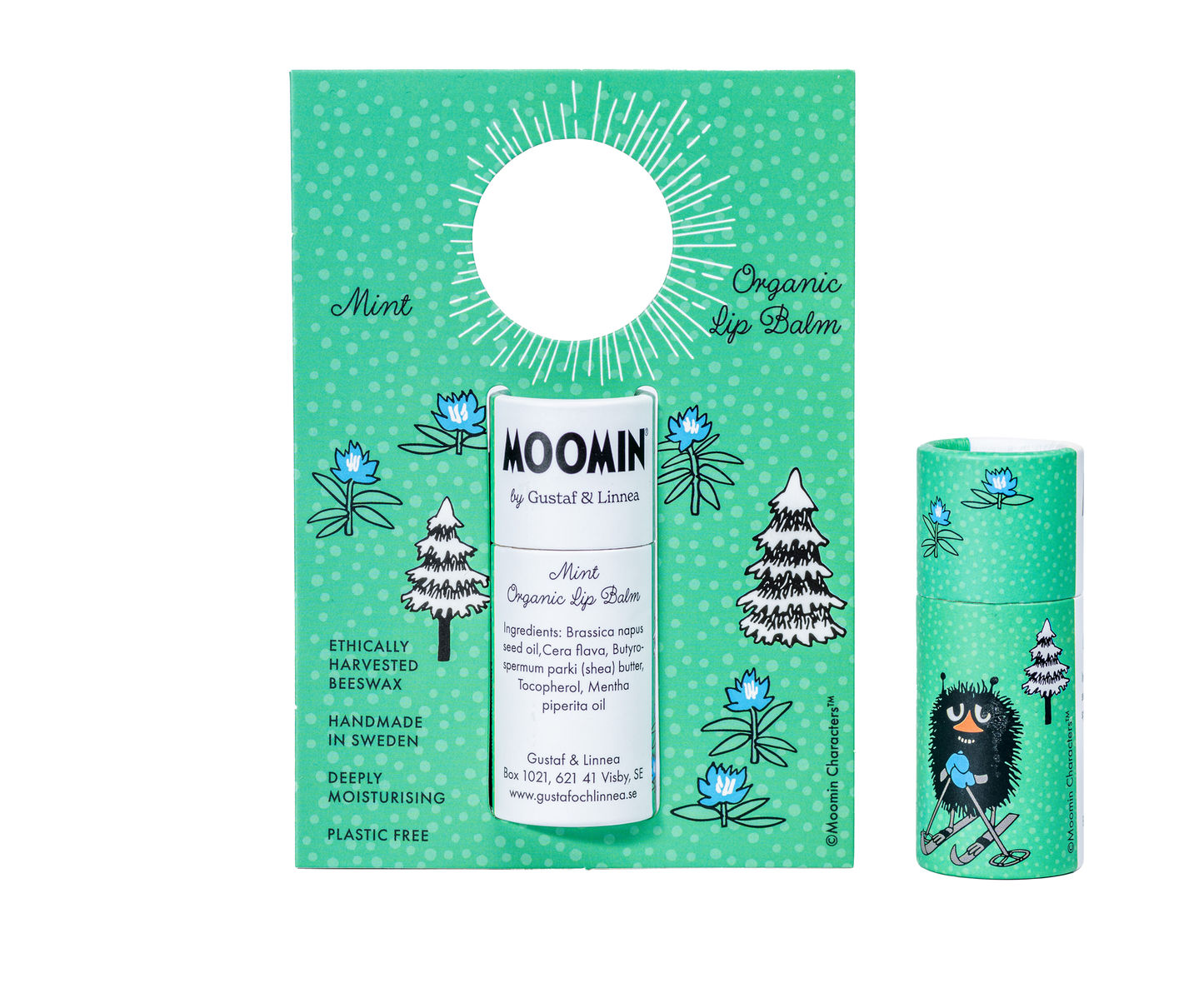 Baume à Lèvres Goût Menthe Moomin - Gustaf och Linnea | Cire d'Abeille Bio