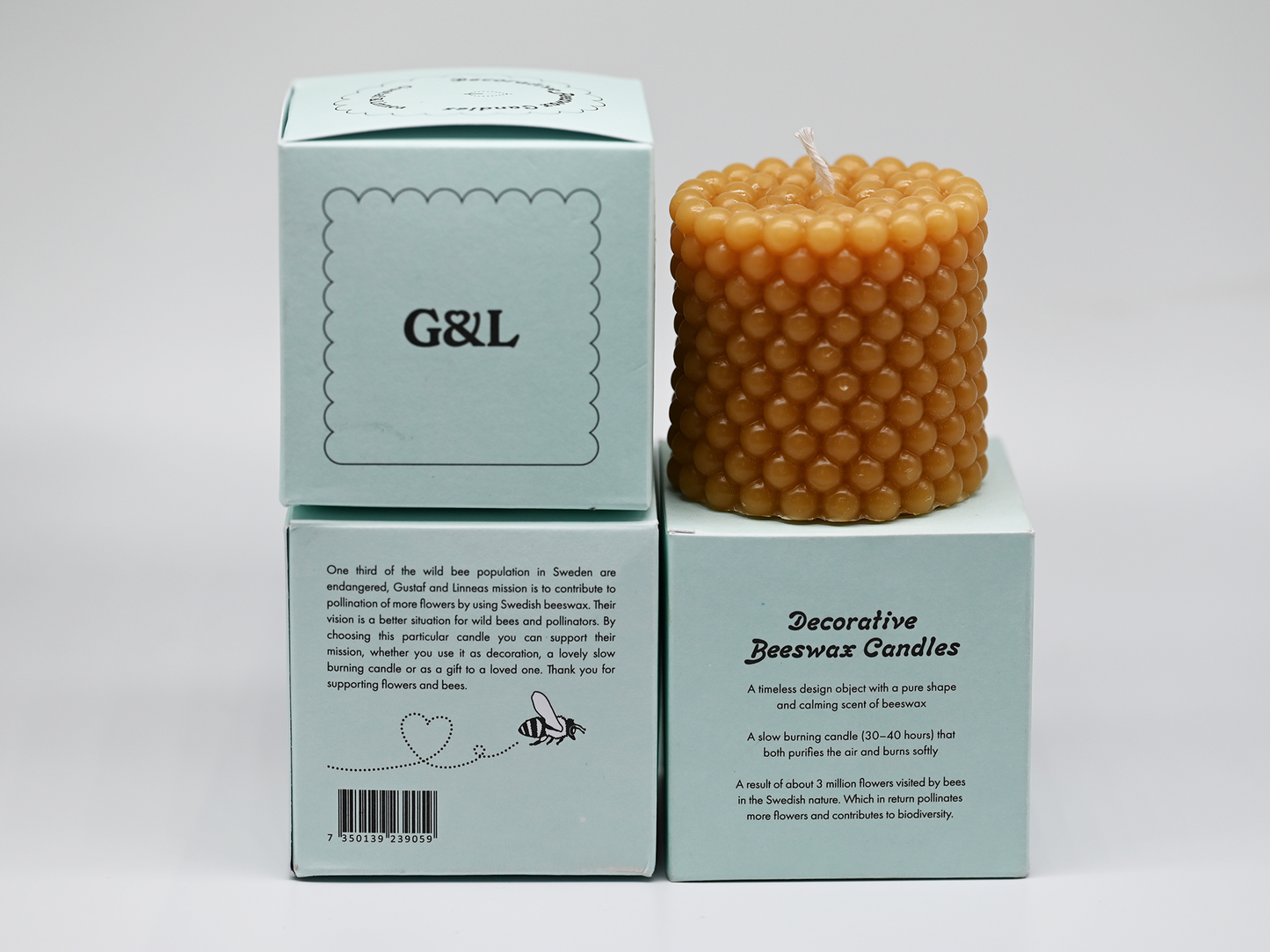 Bougie en cire d'abeille "Pollen"