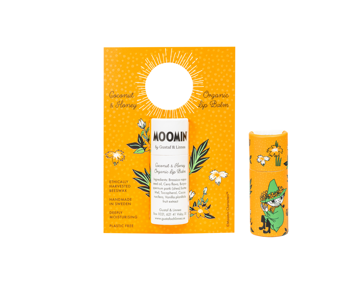 Baume à lèvres à la cire d'abeille avec noix de coco et miel Bio