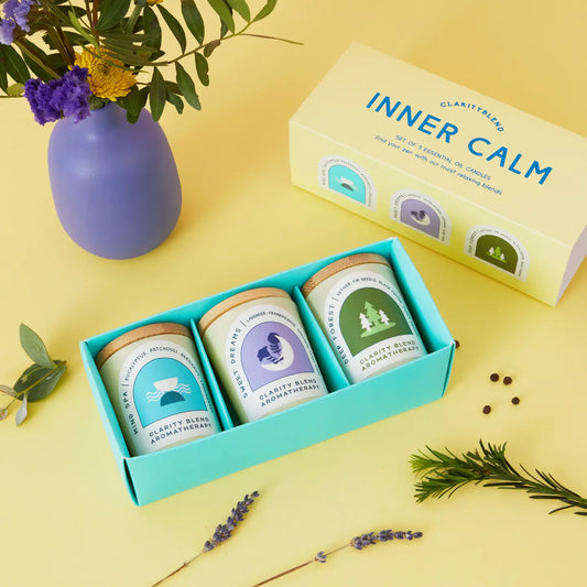 Coffret Cadeau 3 Bougies Aromathérapie - Calme Intérieur
