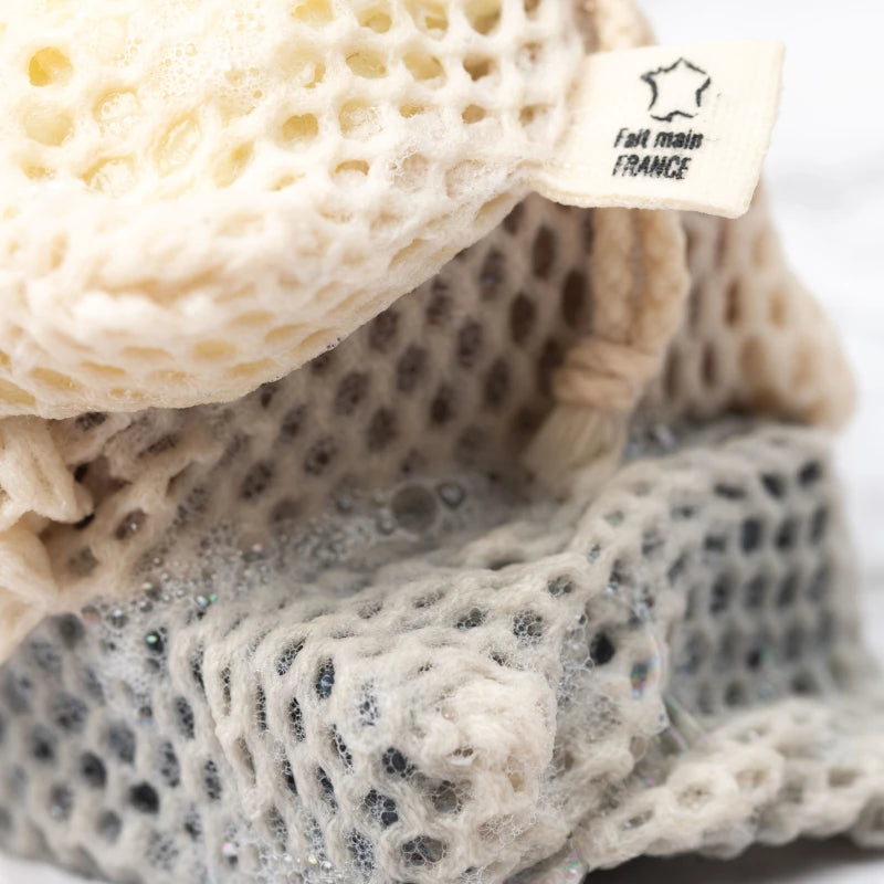 Pochette à savon XL en filet | Coton Bio