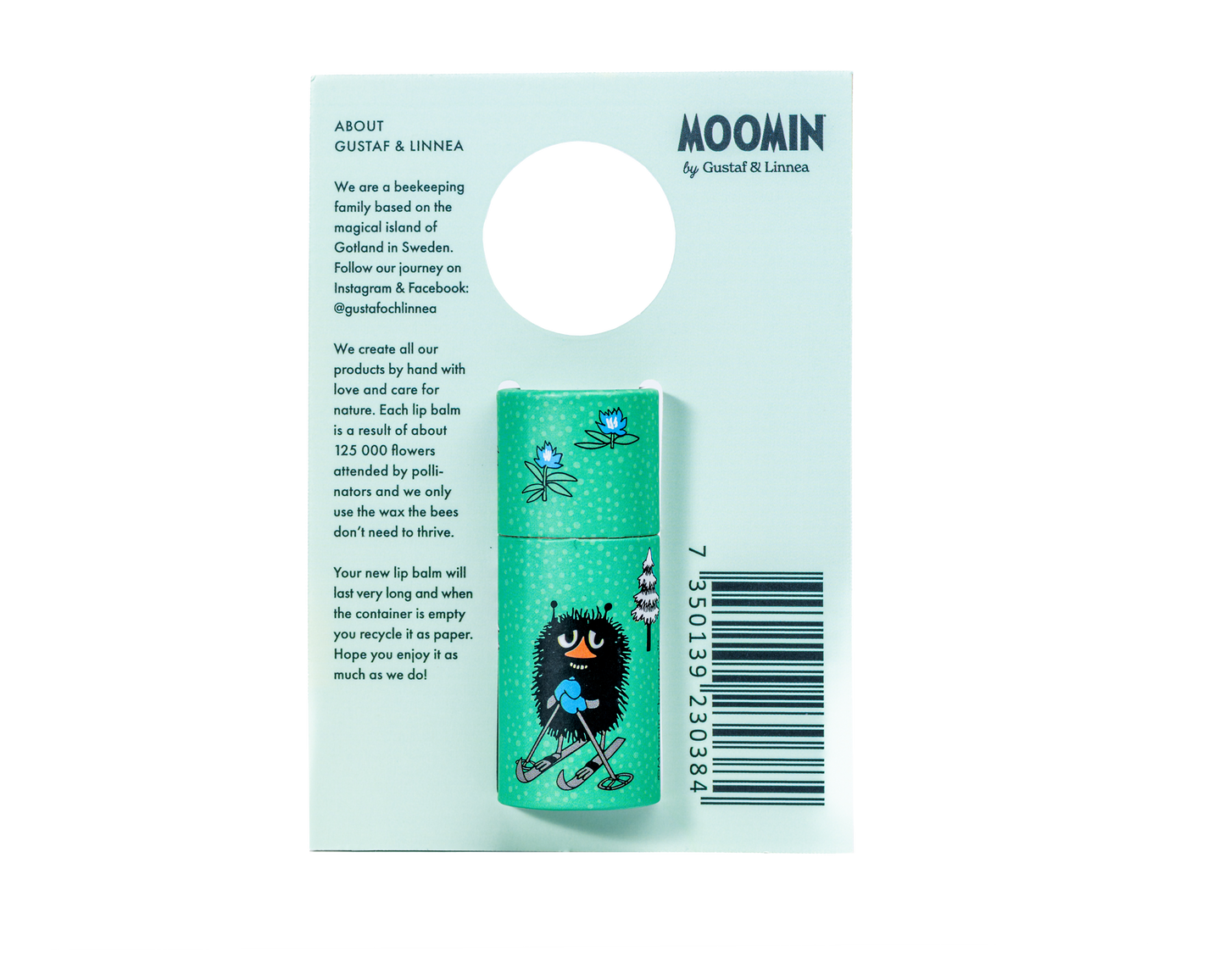 Baume à Lèvres Goût Menthe Moomin - Gustaf och Linnea | Cire d'Abeille Bio