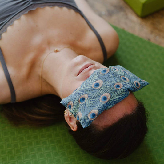 Oreiller pour les yeux de relaxation Motif plumes de paon