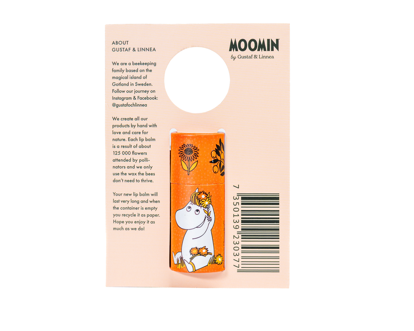 Baume à lèvres au goût d'orange Moomin - Gustaf och Linnea / Naturel